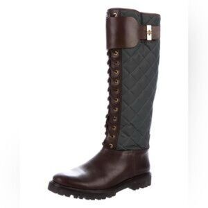 Tory Burch Brown and Gray Lace Up Boots